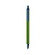 a metallic green barrel & metallic dark blue trim bic clic pen