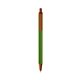 a metallic green barrel & metallic orange trim bic clic pen