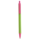 aerial view a metallic green barrel & pink trim bic clic pen, image 1 of 2
