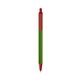 a metallic green barrel & red trim bic clic pen