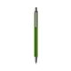 a metallic green barrel & silver trim bic clic pen