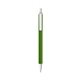 a metallic green barrel & white trim bic clic pen