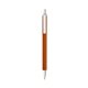 a metallic orange barrel & clear trim bic clic pen