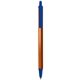 a metallic orange barrel & cobalt trim bic clic pen