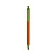 a metallic orange barrel & metallic green trim bic clic pen
