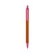 a metallic orange barrel & pink trim bic clic pen