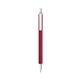 a metallic red barrel & clear trim bic clic pen