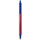 a metallic red barrel & cobalt trim bic clic pen