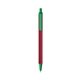 aerial view a metallic red barrel & green trim bic clic pen, image 1 of 2
