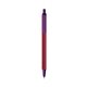 a metallic red barrel & purple trim bic clic pen