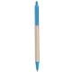 aerial view a metallic sand barrel & blue trim bic clic pen, image 1 of 4