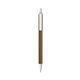 a metallic sand barrel & clear trim bic clic pen