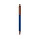 a navy barrel & metallic orange trim bic clic pen