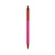 a pink barrel & metallic orange trim bic clic pen