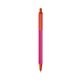 a pink barrel & orange trim bic clic pen