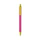 a pink barrel & yellow trim bic clic pen