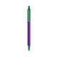 a purple barrel & green trim bic clic pen