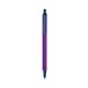 a purple barrel & metallic dark blue trim bic clic pen