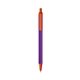 a purple barrel & orange trim bic clic pen
