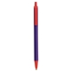 a purple barrel & red trim bic clic pen