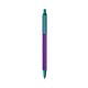 a purple barrel & teal trim bic clic pen