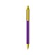 a purple barrel & yellow trim bic clic pen