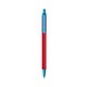 a red barrel & blue trim bic clic pen