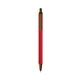 a red barrel & metallic brown trim bic clic pen