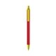 a red barrel & yellow trim bic clic pen