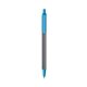 a silver barrel & blue trim bic clic pen