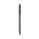 a silver barrel & metallic dark blue trim bic clic pen