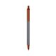 a silver barrel & metallic orange trim bic clic pen