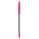 aerial view a silver barrel & pink trim bic clic pen, image 1 of 2