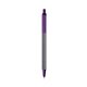a silver barrel & purple trim bic clic pen