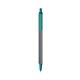 a silver barrel & teal trim bic clic pen