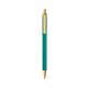 a teal barrel & cream trim bic clic pen