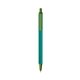 a teal barrel & metallic green trim bic clic pen