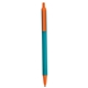 aerial view a teal barrel & orange trim bic clic pen, image 1 of 2