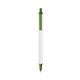a white barrel & metallic green trim bic clic pen