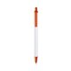 a white barrel & orange trim bic clic pen