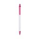 a white barrel & pink trim bic clic pen