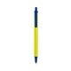 a yellow barrel & cobalt trim bic clic pen