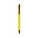 a yellow barrel & metallic brown trim bic clic pen