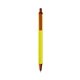 a yellow barrel & metallic orange trim bic clic pen