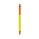 a yellow barrel & orange trim bic clic pen