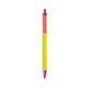 a yellow barrel & pink trim bic clic pen