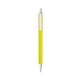 a yellow barrel & white trim bic clic pen