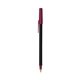 a black barrel & burgundy trim bic round stic ballpoint pen - promotional pens