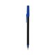a black barrel & cobalt trim bic round stic ballpoint pen - promotional pens