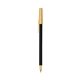 a black barrel & cream trim bic round stic ballpoint pen - promotional pens